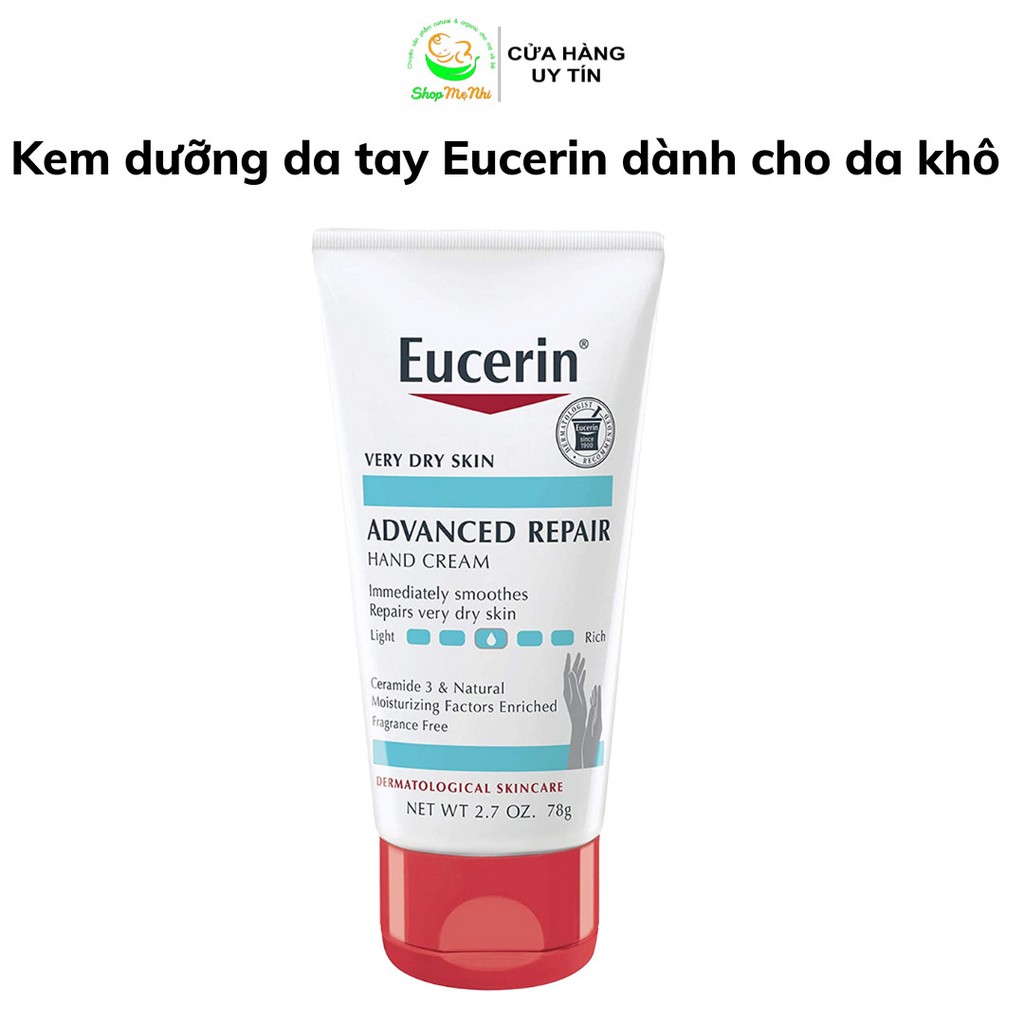 Kem dưỡng da tay Eucerin Advanced Repair Hand Cream dưỡng ẩm cho da khô.