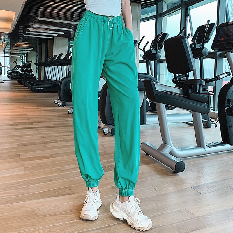 Quần thể thao ống rộng phối dây rút năng động hợp thời trang