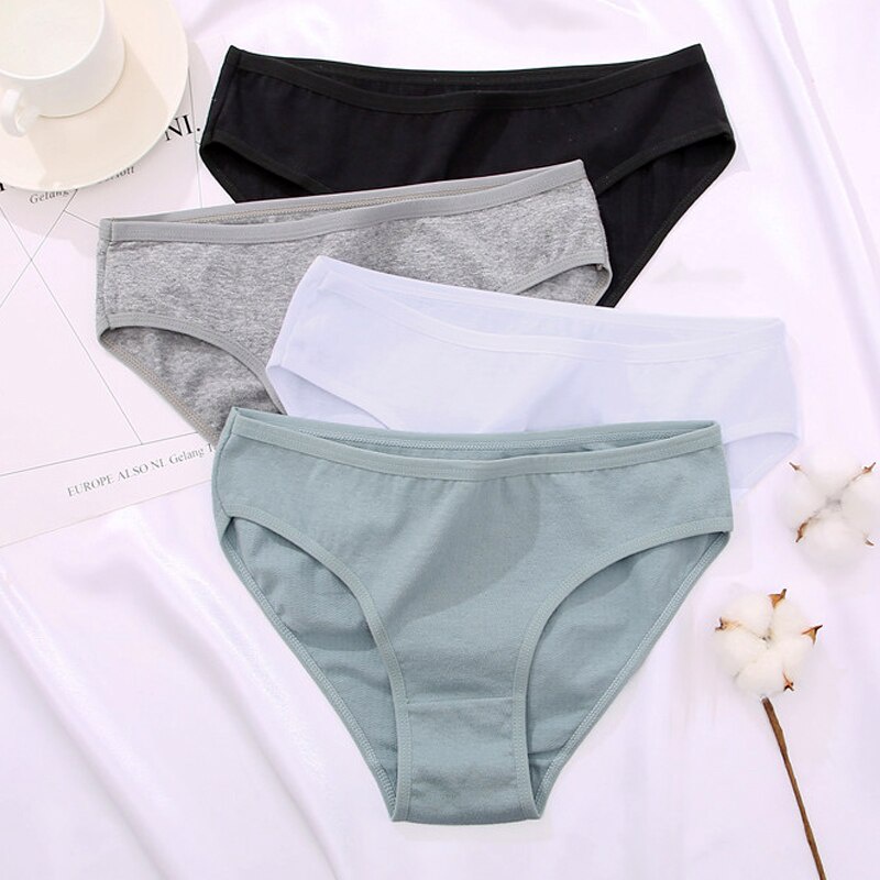 Cute Byte Set 2 quần lót cotton lưng thấp màu sắc trơn thoải mái quyến rũ dành cho nữ