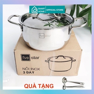 Nồi inox 3 đáy sandwich  FiveStar Standard nắp inox ( 16cm/18cm/ 20cm/24cm ),tặng 2 muỗng canh,bếp từ, gas, hồng ngoại