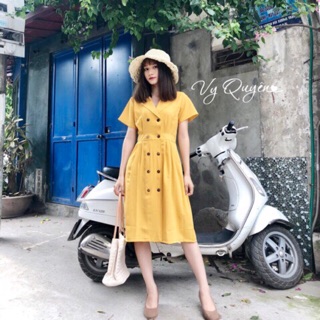 Đầm cổ vest