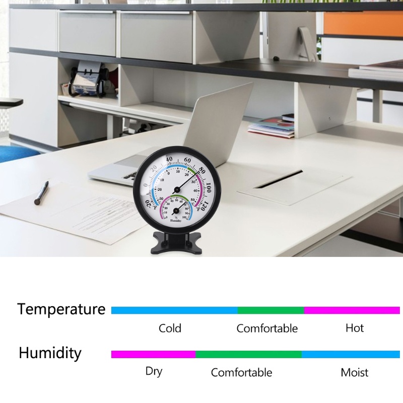 Đồng Hồ Đo Nhiệt Độ Và Độ Ẩm Mini 3 Inch 2 Trong 1 Màu Đen Tiện Dụng Cho Nhà Bếp / Văn Phòng