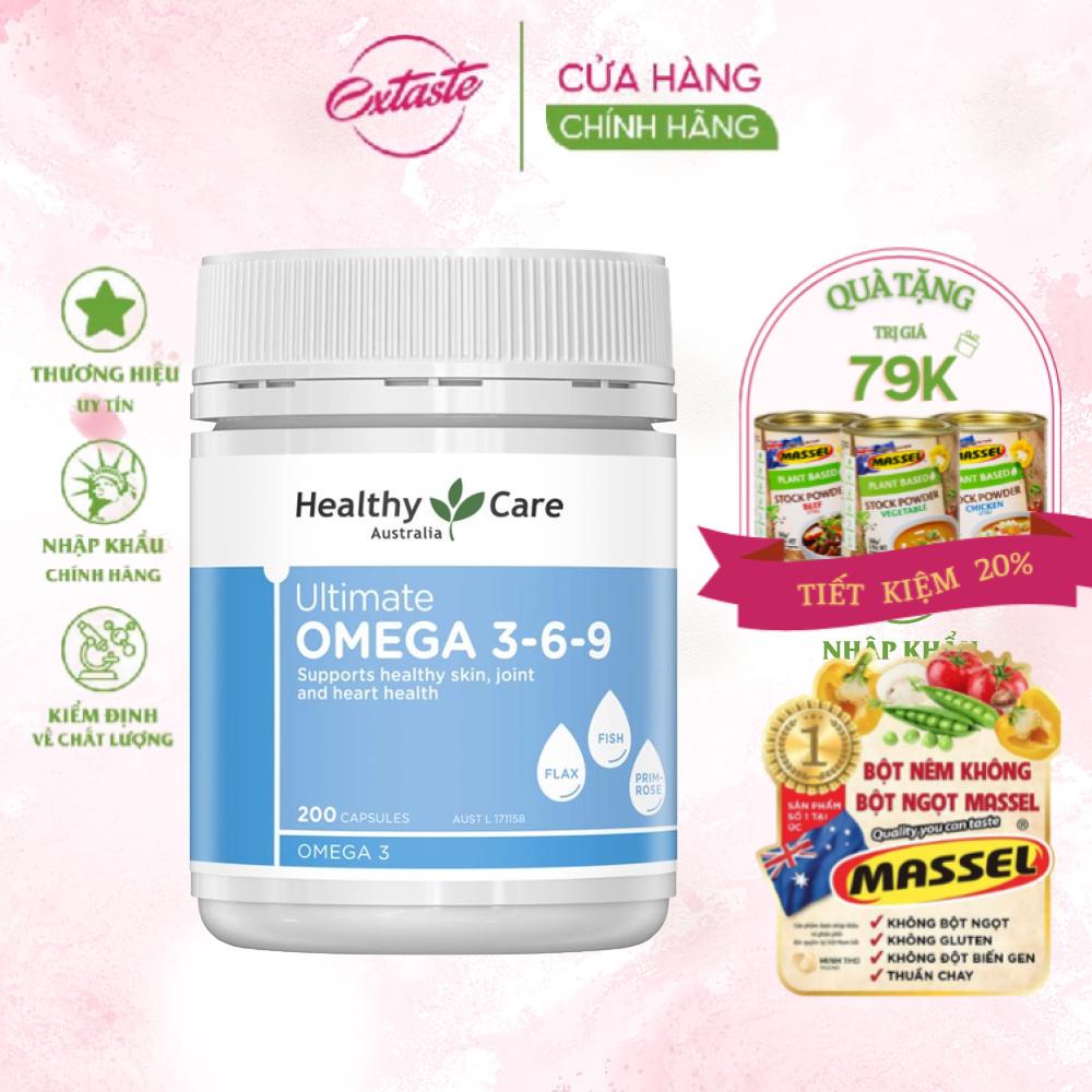 Viên uống giảm mỏi mắt Healthy Care Ultimate Omega 369 hỗ trợ tim mạch huyết áp 200 viên