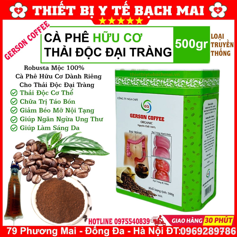 Cafe Thải Độc Đại Tràng Súc Ruột GERSON COFFEE - Hộp 500Gam Cà Phê Thải Độc Đại Tràng Giảm Béo