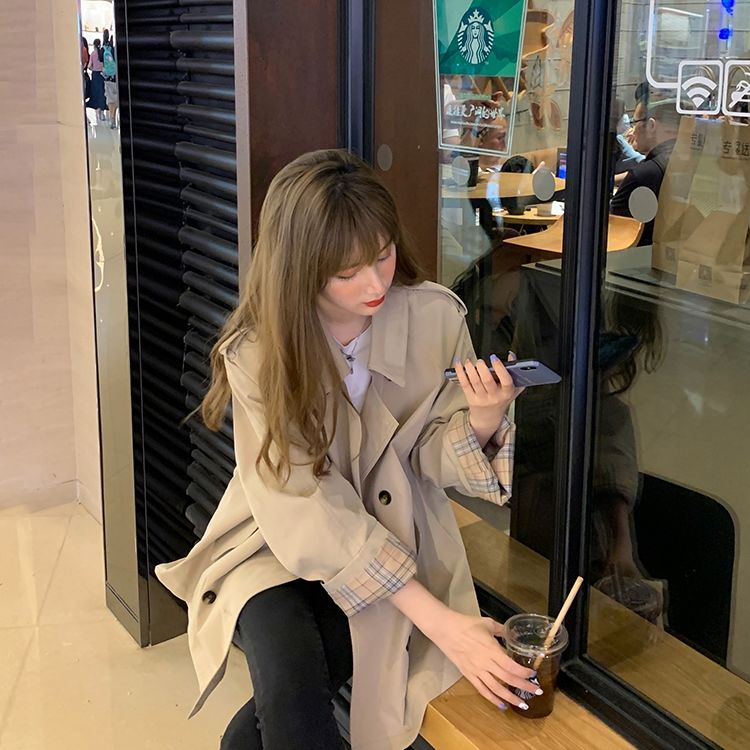 Áo Khoác Gió Tay Dài Dáng Rộng Cổ POLO Thiết Kế Mới Thời Trang Theo Phong Cách Hàn Quốc