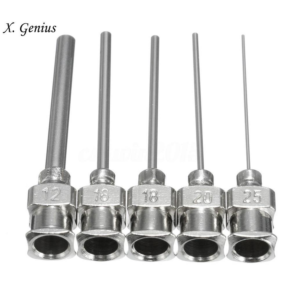 Bộ 5 Ống Tiêm Bằng Thép Không Gỉ 12 / 16 / 18 / 20 / 25 / 38g
