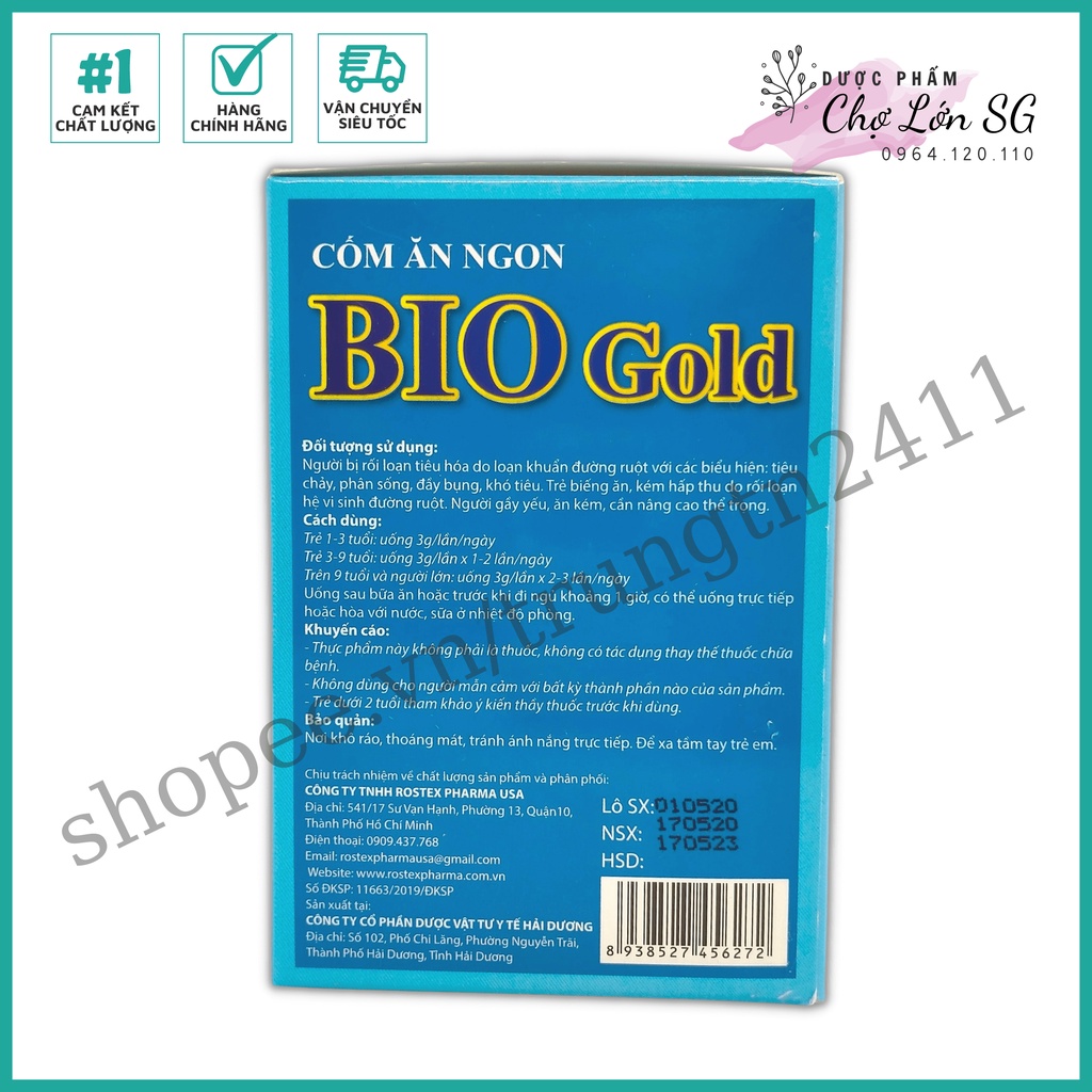 Cốm ăn ngon bio gold biogold hỗ trợ cải thiện đường tiêu hóa – Hộp 20 gói