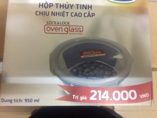 THỐ Thuỷ Tinh LOCk&lock 950ml.