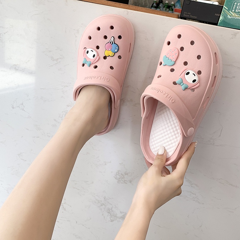 Dép Sandal Đục Lỗ Đế Dày Thời Trang Mùa Hè Dễ Thương Cho Nữ Hq023