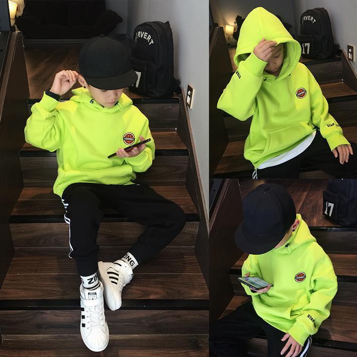 Áo Hoodie Mùa Đông Phong Cách Nhật Bản Dày Dặn Màu Xanh Lá Huỳnh Quang Kích Thước Vừa Và Lớn In Họa Tiết Cho