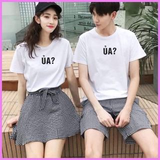 Áo thun đôi tình nhân in chữ ủa xmiss