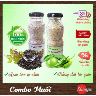 Combo 2 hũ Muối tiêu + Muối ớt xanh vị chanh tươi