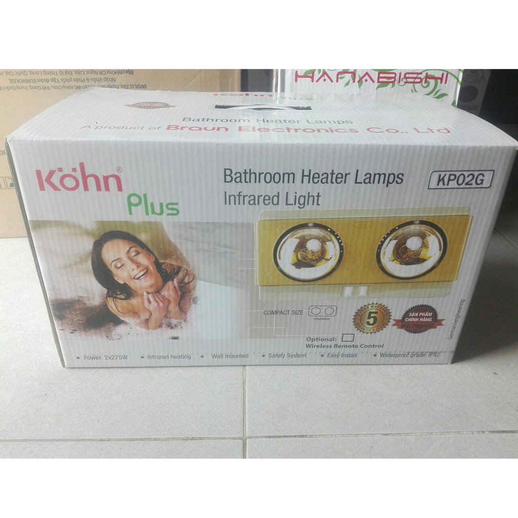 Đèn sưởi nhà tắm 2 bóng Kohn Plus KP02G