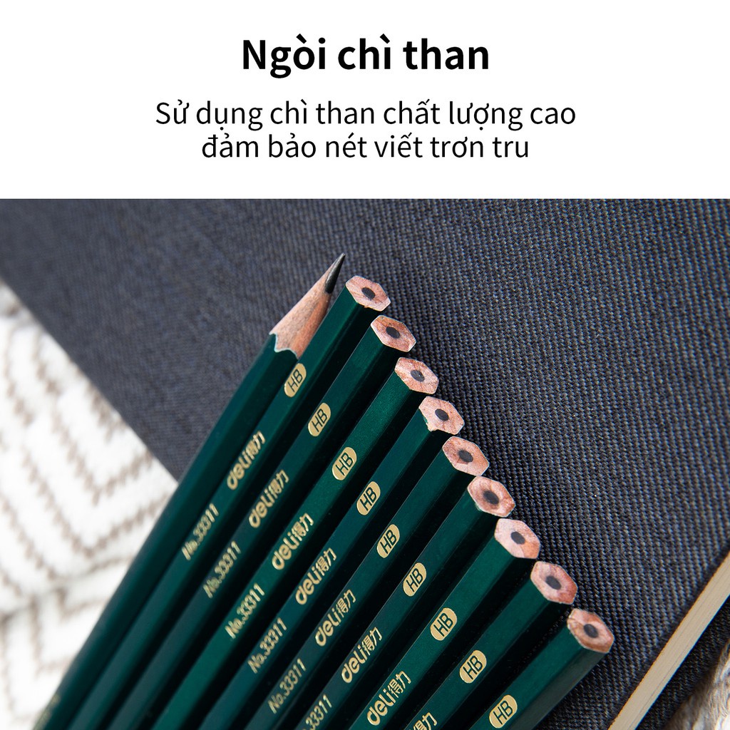 Bút chì 2B / HB lục giác Deli 33312 / 33311