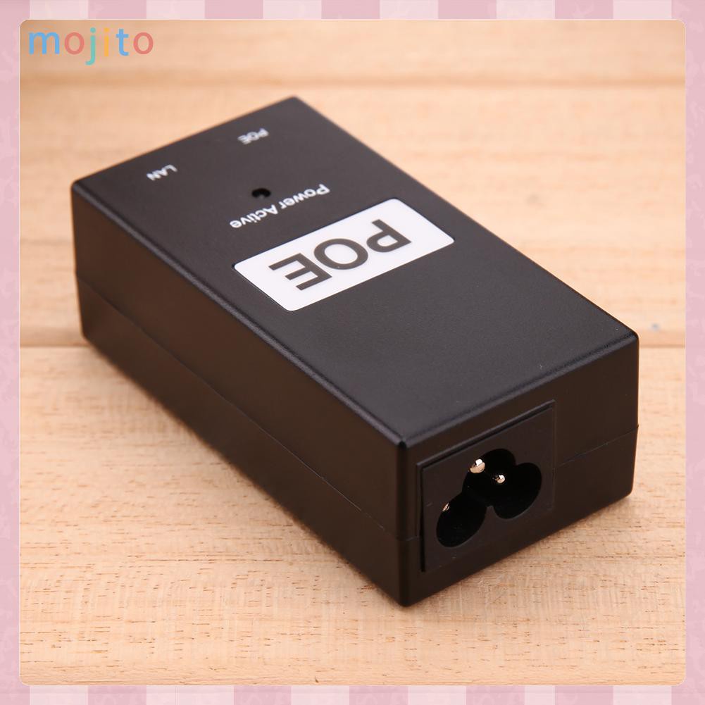 MOJITO 48V 0.5A 24W Desktop POE Power Injector Ethernet Adapter Surveillance CCTV