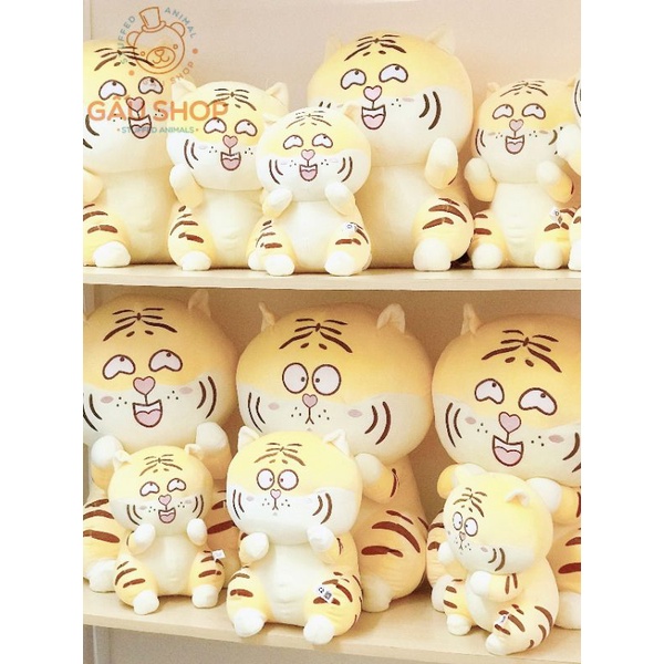 Gấu bông ❤️ Hổ mặt ngáo ❤️ hàng nhập cao cấp đường may mũi chỉ cực sắc nét như hình với 2 khuôn mặt cảm xúc xinh xắn
