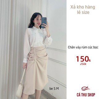 Chân váy dúm một bên - 1 màu be