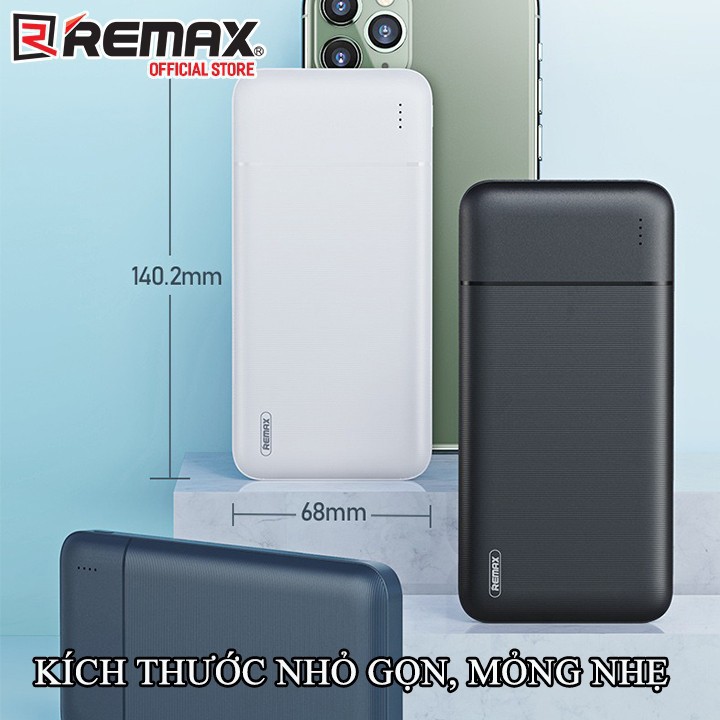 Pin Sạc Dự Phòng 10000mah Remax RPP-96 Garie Series Fast Charing 2.1A tích hợp 2 cổng USB