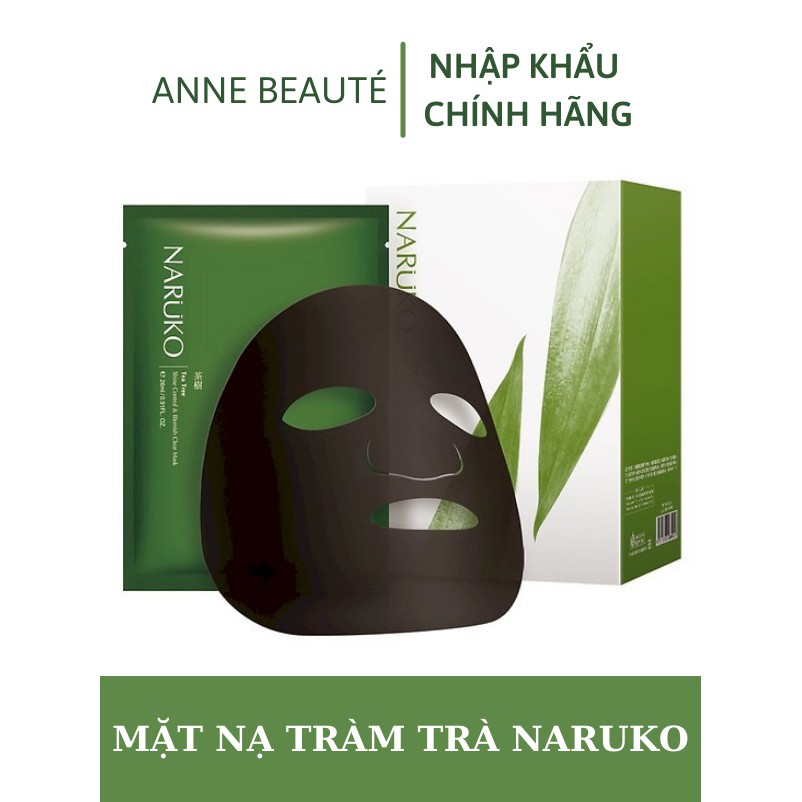 (BẢN ĐÀI) Hộp 8 miếng mặt nạ kiểm soát dầu và mụn trà tràm Naruko Tea Tree 26ml/m - HÀNG CHÍNH HÃNG