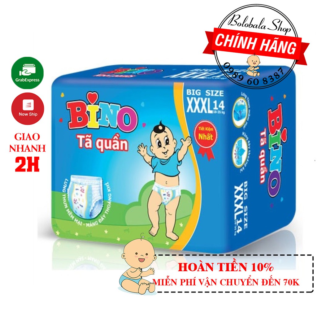 Combo 5 gói Tã quần Bino XXXL Bigsize 14 miếng