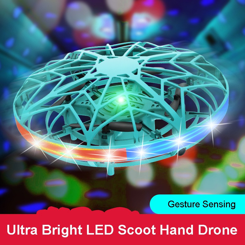 RC RC Drone Hình Đĩa Bay Ufo Mini Có Đèn Led Nhiều Màu