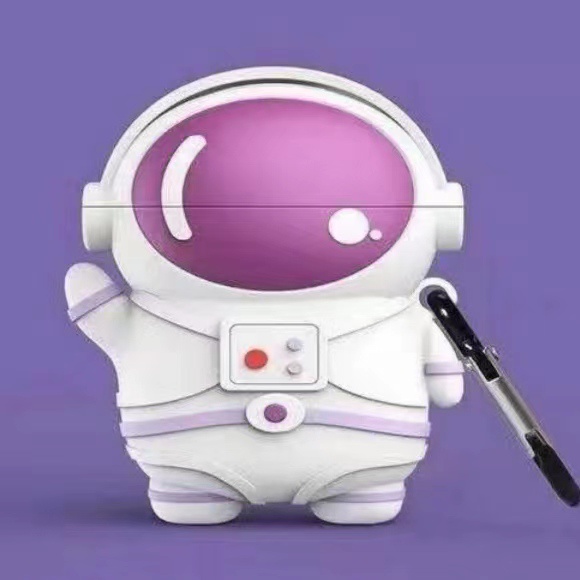 Vỏ Bảo Vệ Hộp Sạc Tai Nghe Airpods 3/1/2 pro bluetooth Không Dây Chất Liệu Silicon Mềm Hình Phi Hành Gia Hoạt Hình 3D