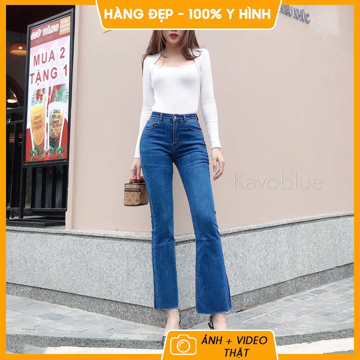 Quần bò nữ ❤️ 𝐇𝐚̀𝐧𝐠 𝐜𝐚𝐨 𝐜𝐚̂́𝐩 ❤️ Quần jean nữ ống loe, siêu nâng mông, kéo dài chân, mẫu mới 2021 | BigBuy360 - bigbuy360.vn