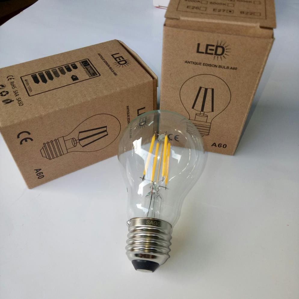 Bóng Đèn - Bóng Đèn Led EDISON A60-4 Ánh Sáng Vàng 2700k | BigBuy360 - bigbuy360.vn