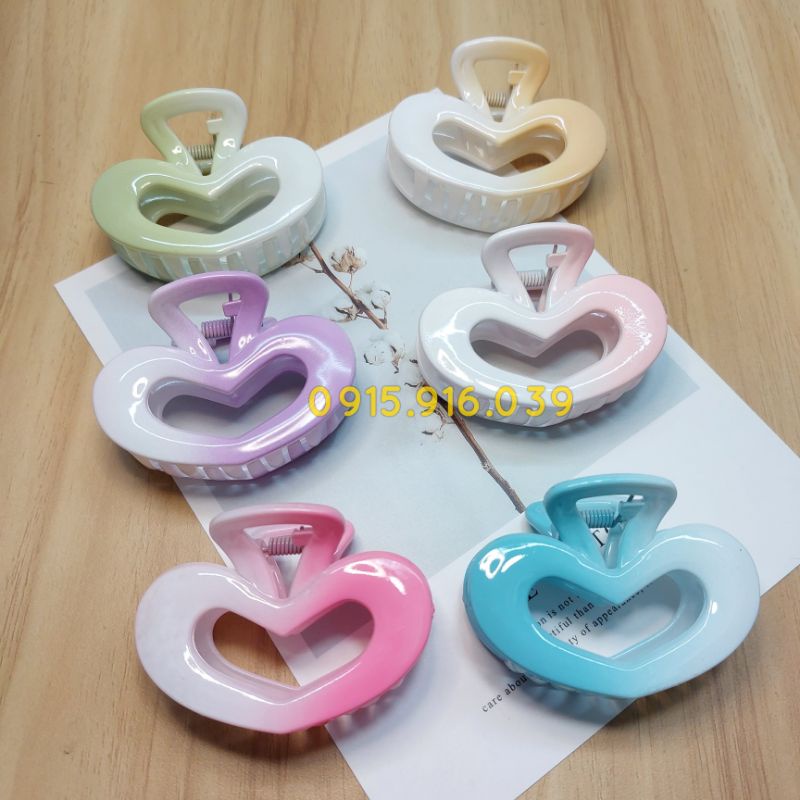 Kẹp Tóc Màu Loang, kẹp tóc nhựa nhiều mẫu dễ thương