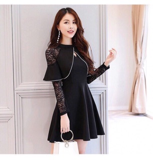 ĐẦM XOÈ PHỐI REN CAO CẤP -Hàng nhập