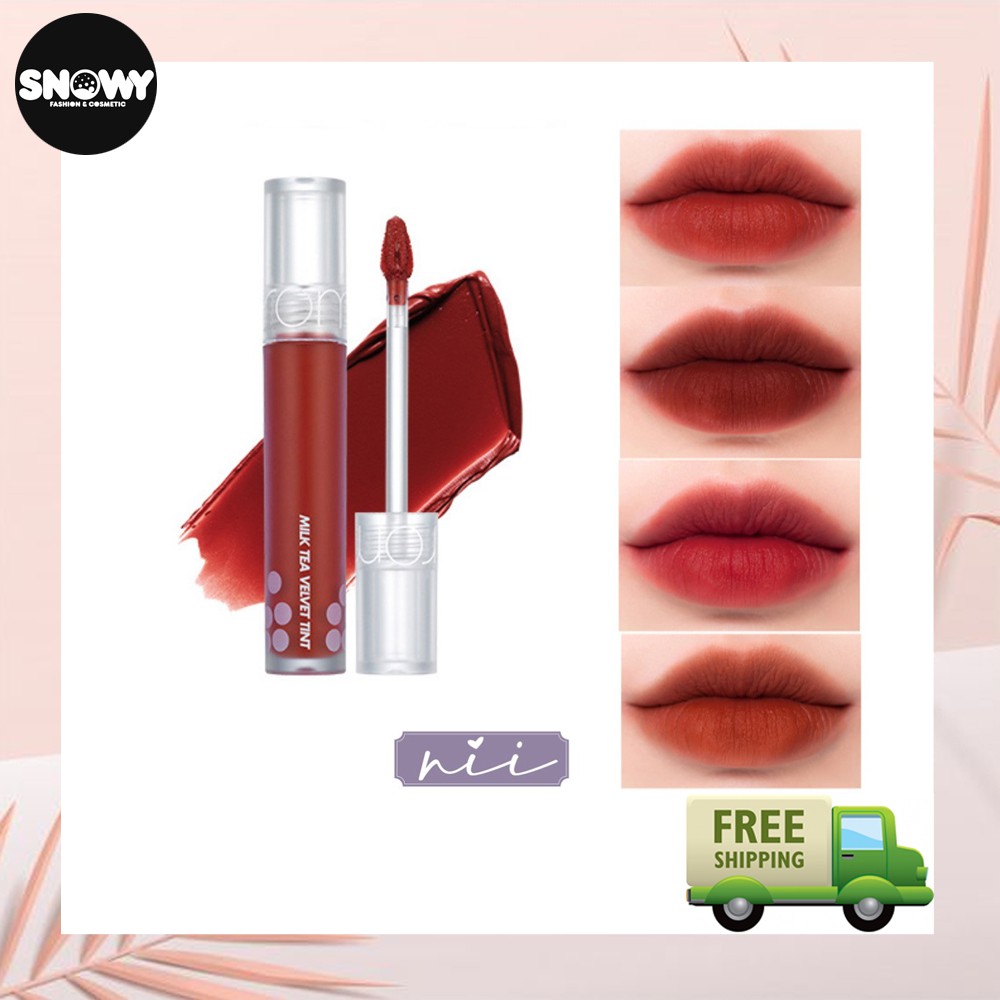 Son Kem Lì, Mịn Mượt Như Nhung Romand Milk Tea Velvet Tint, Zero velvet tint, Juicy lasting tint, glasting water tint