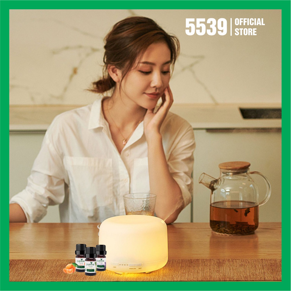 Máy xông tinh dầu phòng ngủ 750ml máy khuếch tán bằng sóng siêu âm thư giản đuổi muỗi bảo hành 6 tháng - Shop 5539