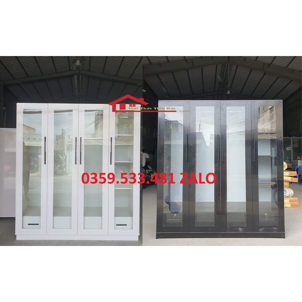 Tủ quần áo cao cấp cánh kính có hộc kéo trong tủ 1m8x1m6x50 nhựa Ecoplast Freeship HCM