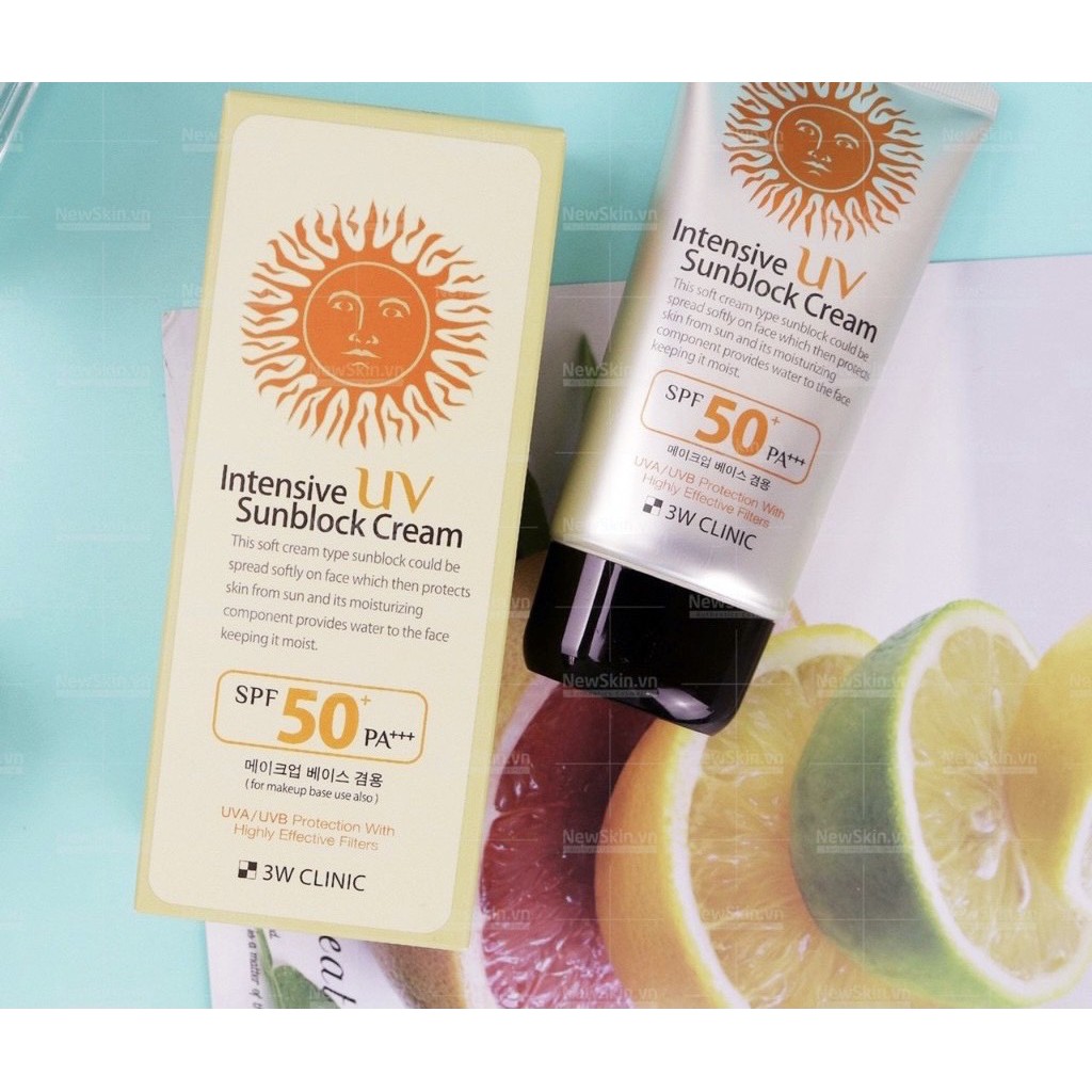 Kem Chống Nắng 3W Clinic Dành Cho Mọi Loại Da SPF50 PA+++ Intensive UV Sunblock Cream (70ml) | BigBuy360 - bigbuy360.vn