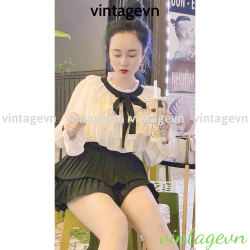 {vintagevn} áo babydoll tay bèo ulzzang mẫu hót mới nhất 2021 | BigBuy360 - bigbuy360.vn