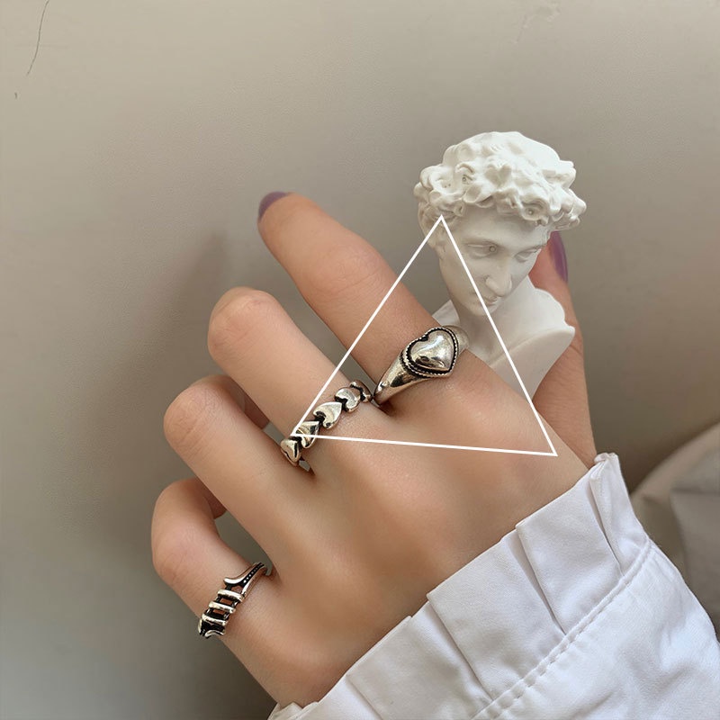 iF YOU Set 7 Nhẫn Bạc Đeo Khớp Ngón Tay Vintage Cho Nữ