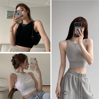 Combo 3 Áo ba lỗ nữ, áo croptop sát nách nữ kiểu ôm body tank top vải cotton co giãn tốt, mặc đi chơi, đi biển Dưới 55kg