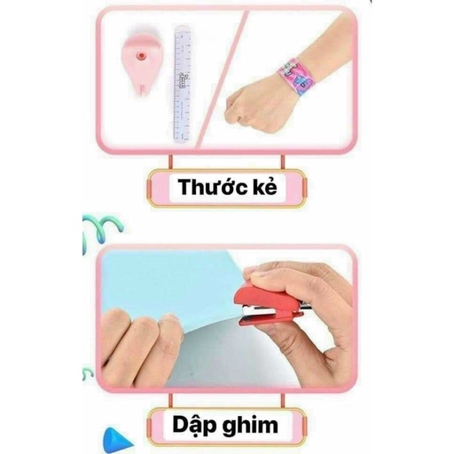 Bộ dụng cụ học tập 6in1 hình máy bay cute cho bé