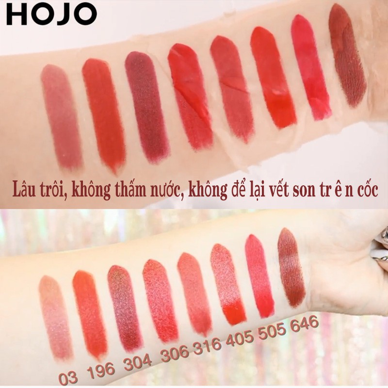 Son Lì HOJO Đính Hạt Lấp Lánh Có Gương Soi