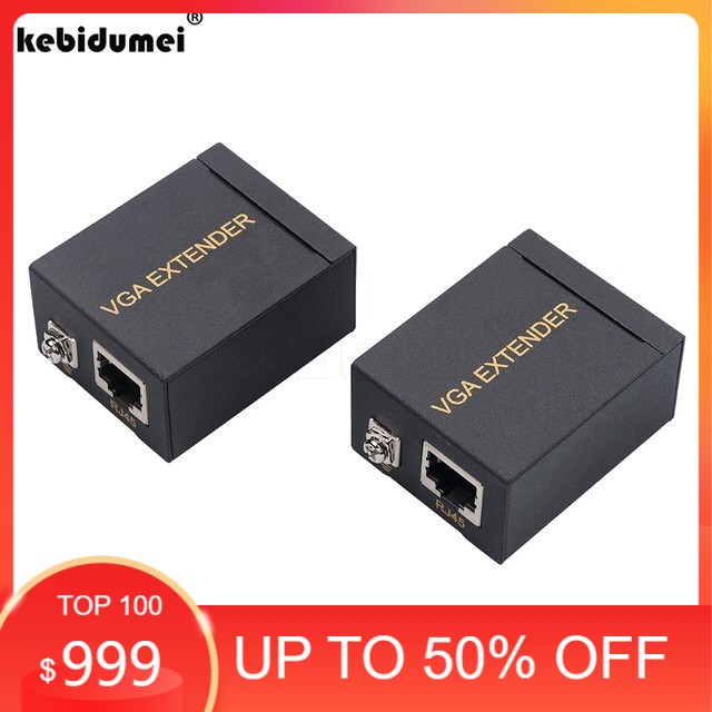 Bộ Kéo Dài VGA Sang Cổng Mạng Lan RJ45 60m - Bộ chuyển tín hiệu vga to lan 60m