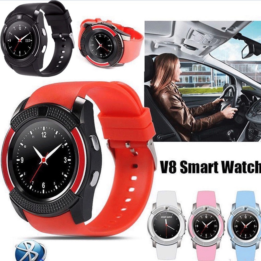 [Mã 2404EL10K giảm 10K đơn 20K] Đồng hồ thông minh SMARTWATCH V8 màn hình cảm ứng có hỗ trợ gắn SIM và thẻ nhớ