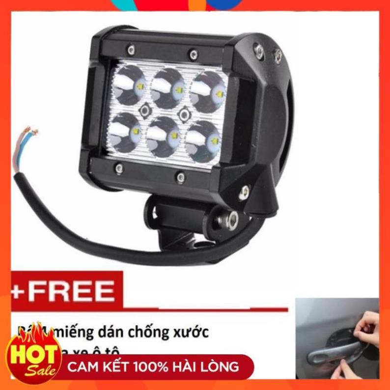 Đèn led trợ sáng C6 18w (sáng trắng) TL 362 tặng bộ 4 miếng dán chống xước tay cửa xe ô tô TL 239 ❤