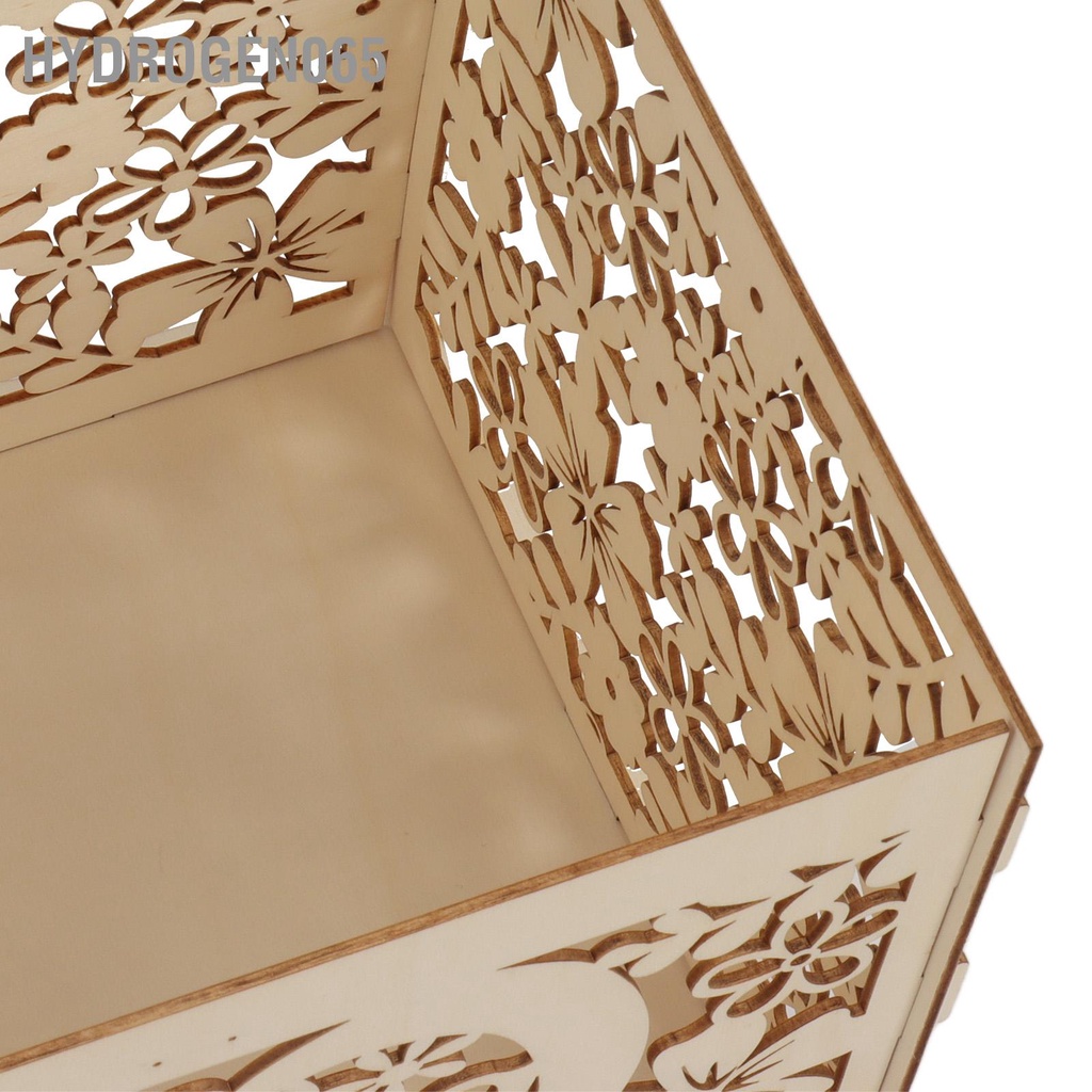Hydrogen065 Tự làm Hộp gỗ rỗng Thẻ quà tặng đựng tiền trang trí tiệc cưới Dễ dàng lắp ráp