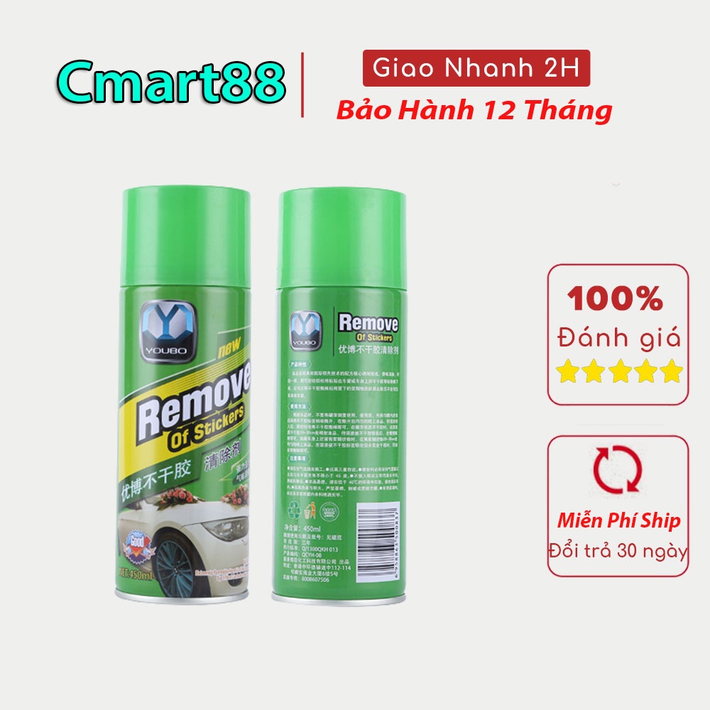 Bình xịt tẩy rửa keo đa năng REMOVE 450ml tẩy bay vết keo lâu ngày, Chai xịt tẩy keo băng dính REMOVE 450ml