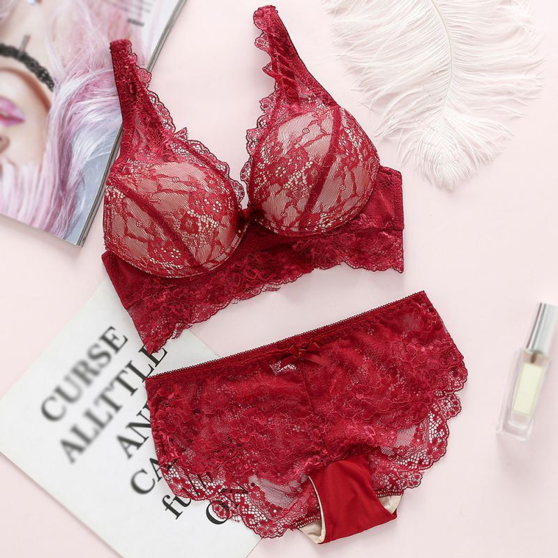 Set áo ngực 3 / 4 Cup & quần lót nữ thêu hoa nhiều màu | BigBuy360 - bigbuy360.vn