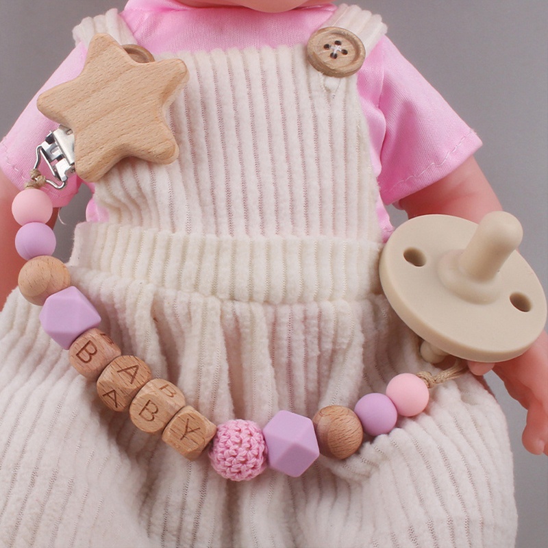 Đồ Chơi Kẹp Paci Bằng Silicone Mềm Mại Cho Bé Mọc Răng