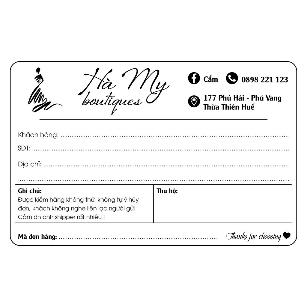 Xấp100 Tem vận chuyển in sẵn 10x15cm thiết kế theo yêu cầu có keo dính bóc ra dán ngay. Hóa đơn nhiệt IN SẴN 10*15cm