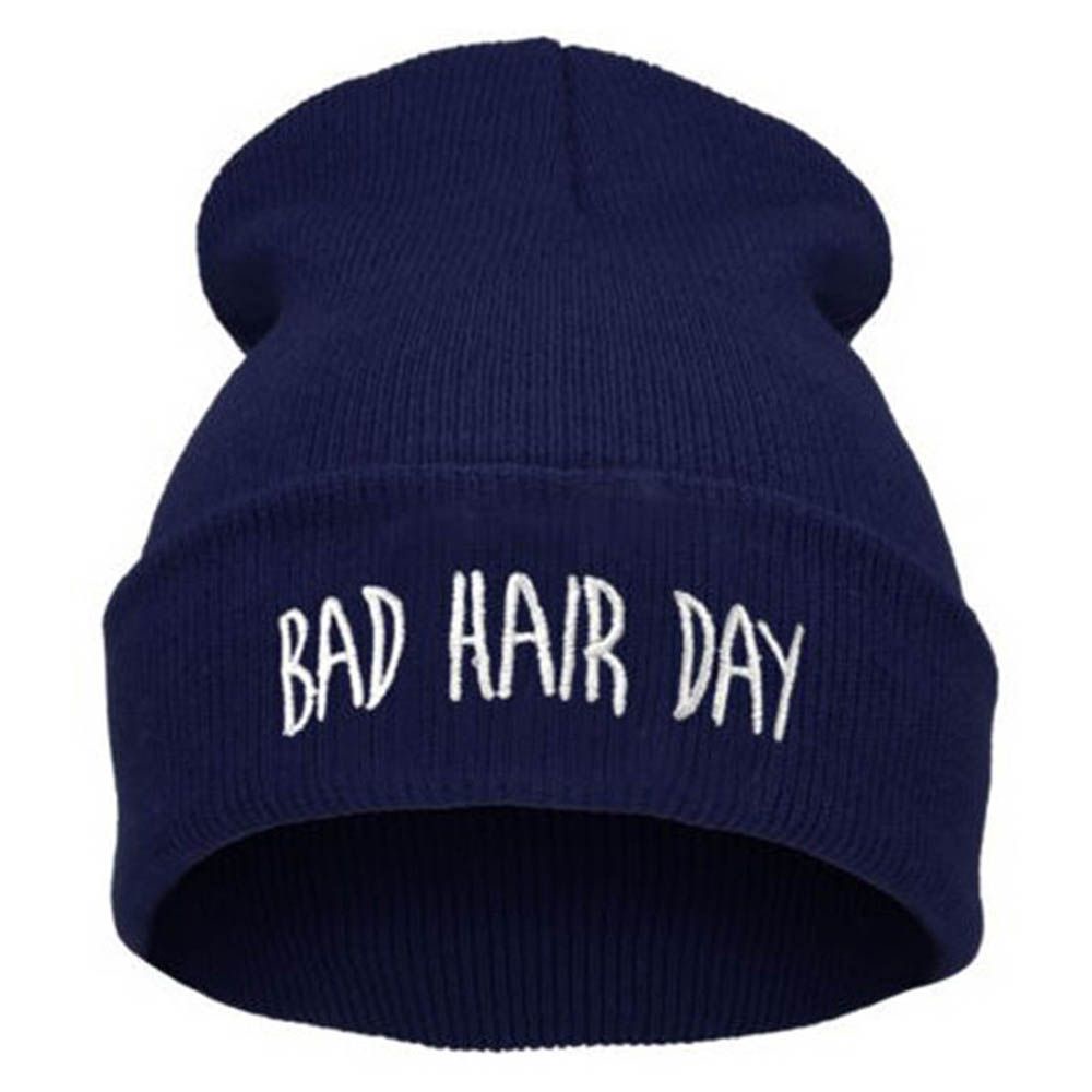 Mũ beanie Mềm Thêu Chữ Bad Hair Day Nhiều Màu Sắc Thời Trang Thu Đông Cho Nam Và Nữ