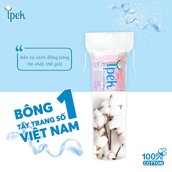 Bông tẩy trang Ipek 150 miếng (120+30 miếng) Thổ Nhỹ Kỳ thấm hút tốt, làm sạch nhẹ nhàng