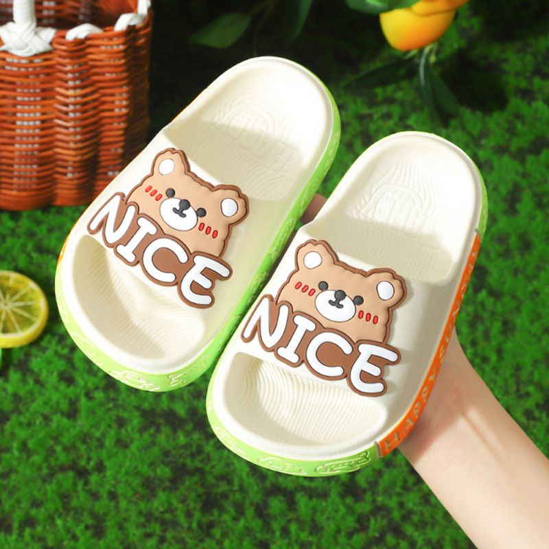 Dép Nhựa PVC Đế Mềm Đi Trong Nhà Dễ Thương Cho Bé